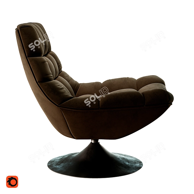 Luxurious Sand Velvet Rotating Chair 3D model image 3