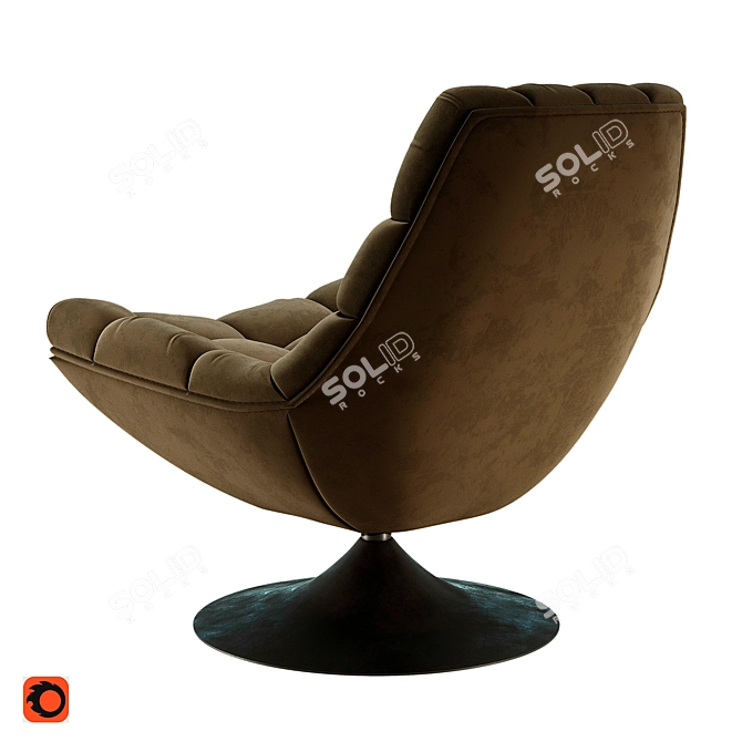 Luxurious Sand Velvet Rotating Chair 3D model image 4
