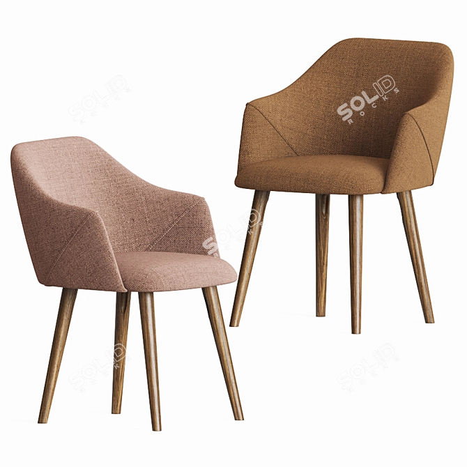 Lux Velvet Dining Chair 3D model image 2