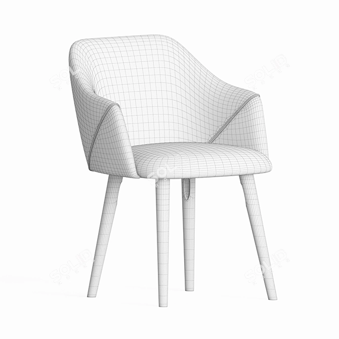 Lux Velvet Dining Chair 3D model image 4