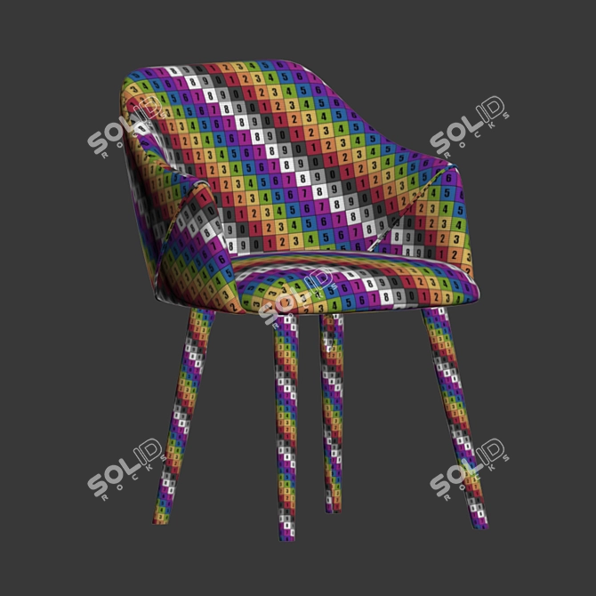 Lux Velvet Dining Chair 3D model image 5