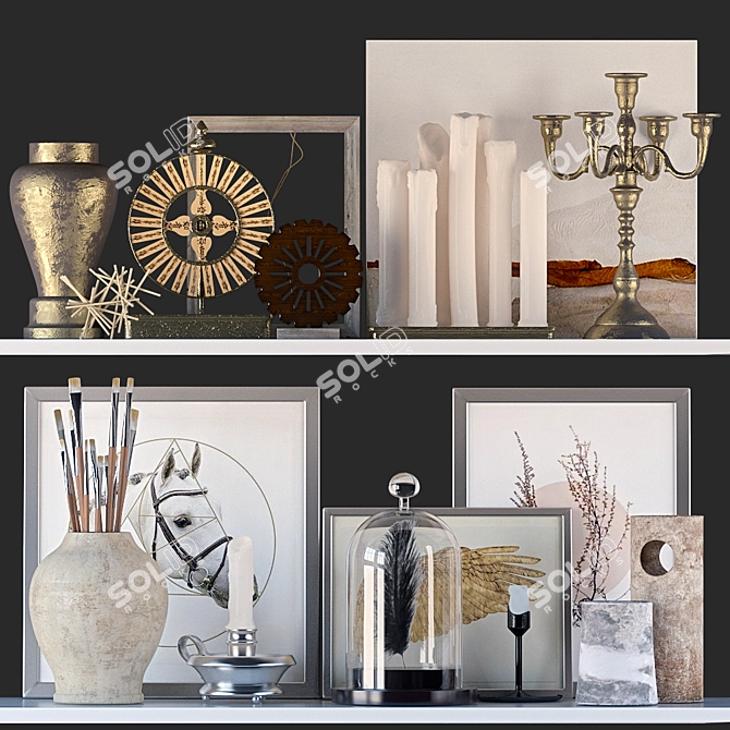 Title: Classic Style Decor Set 3D model image 1