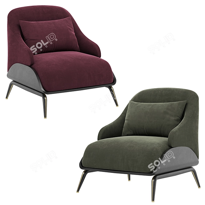 Contemporary Comfort Brigid Armchair 3D model image 2