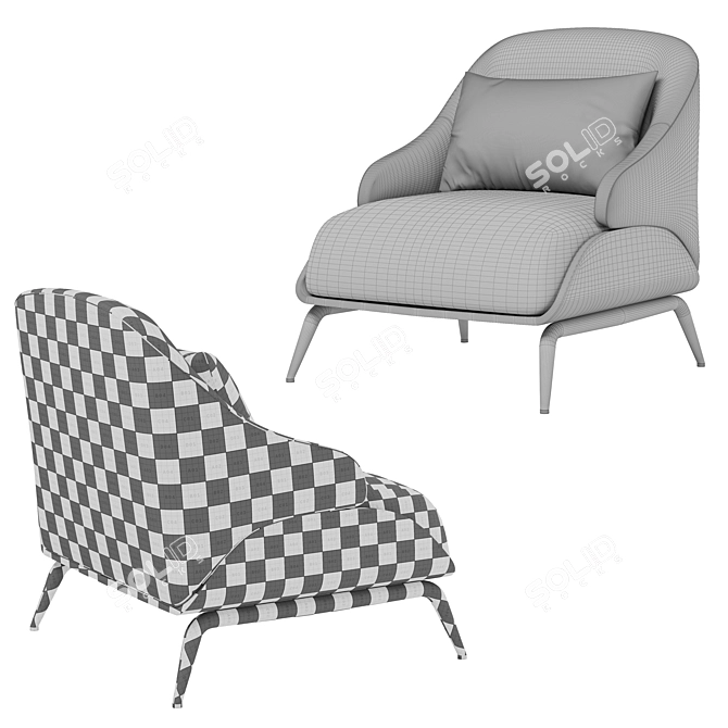 Contemporary Comfort Brigid Armchair 3D model image 3