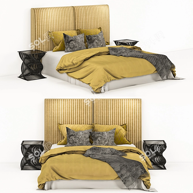 Modern Stylish Bed Design 3D model image 5