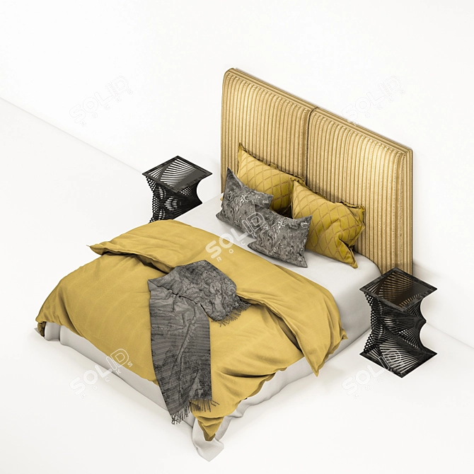 Modern Stylish Bed Design 3D model image 6