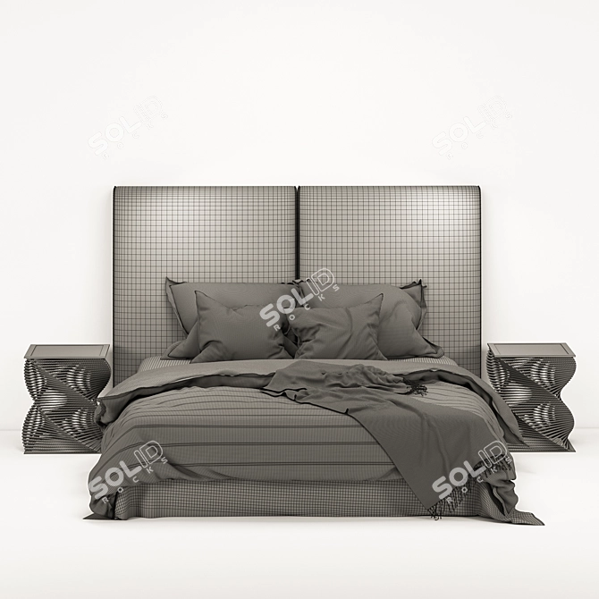 Modern Stylish Bed Design 3D model image 8
