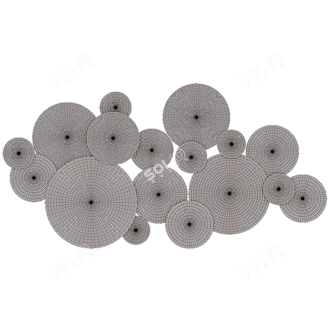 Circle Metal Wall Panel 37SM-0994 3D model image 2