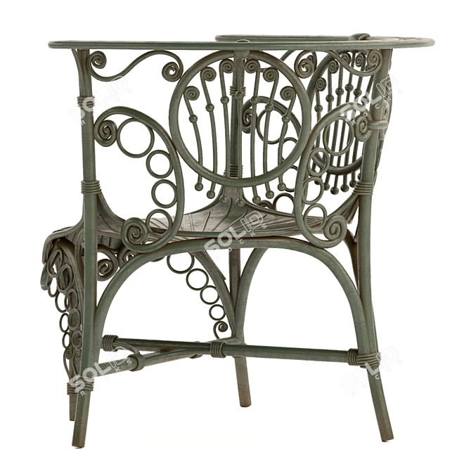 Sturdy Metal Garden Chair 3D model image 2