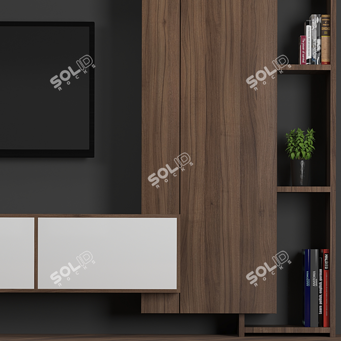 Modular TV Wall 25: High-Quality Design for Stunning Renders 3D model image 3