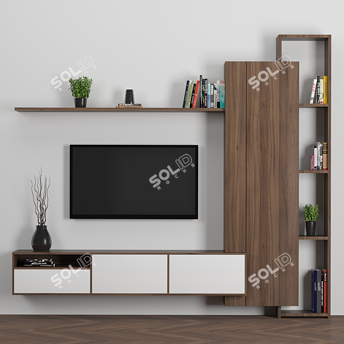 Modular TV Wall 25: High-Quality Design for Stunning Renders 3D model image 5