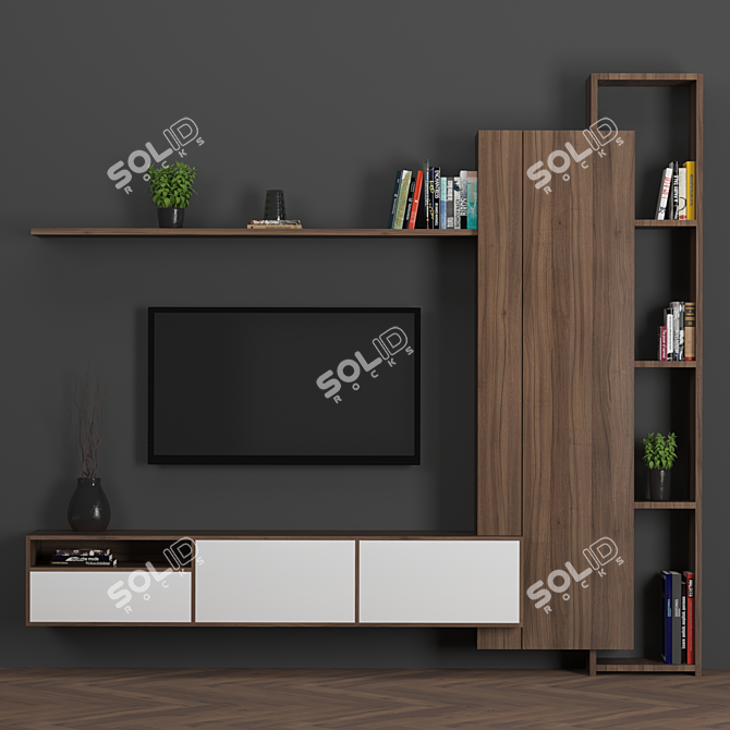 Modular TV Wall 25: High-Quality Design for Stunning Renders 3D model image 9