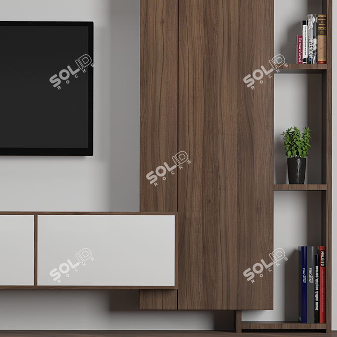 Modular TV Wall 25: High-Quality Design for Stunning Renders 3D model image 11