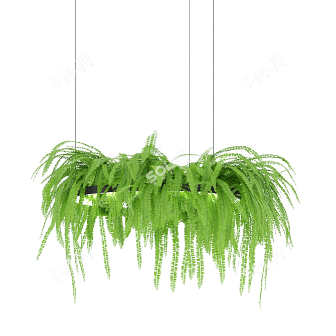 Fern-inspired LED Chandelier 3D model image 2