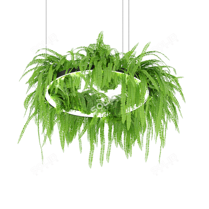 Fern-inspired LED Chandelier 3D model image 3