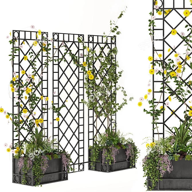 Outdoor Box Wall Decor: Plants 3D model image 1