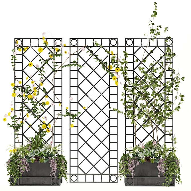 Outdoor Box Wall Decor: Plants 3D model image 2