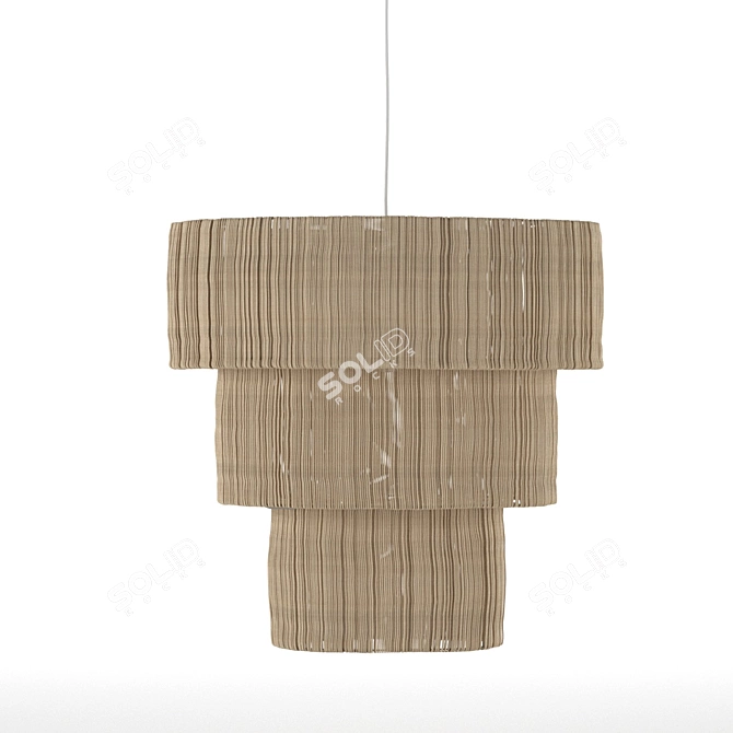 XL Iron/Raffia Ceiling Lamp - Tinekhome 3D model image 1