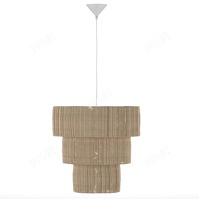 XL Iron/Raffia Ceiling Lamp - Tinekhome 3D model image 2