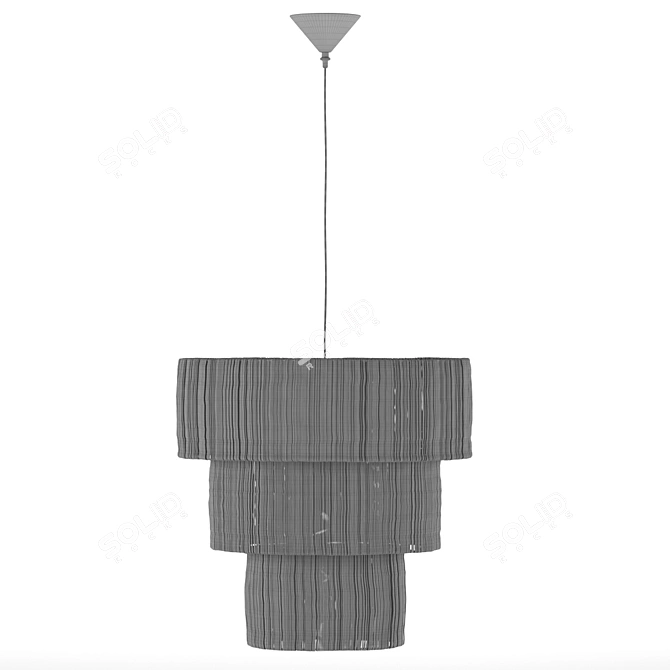 XL Iron/Raffia Ceiling Lamp - Tinekhome 3D model image 3