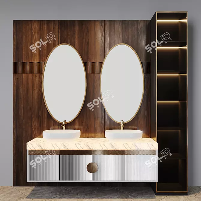 Luxury Bath Set: 5-Piece Collection 3D model image 1