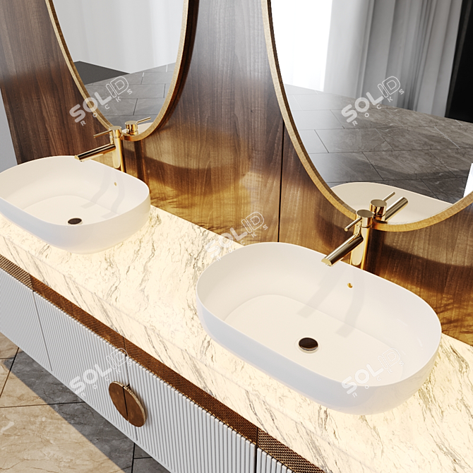 Luxury Bath Set: 5-Piece Collection 3D model image 4