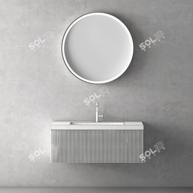 Contemporary Bathroom Vanity Set 3D model image 2