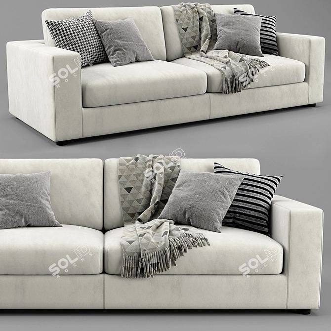 Modern Hiro 2 Seater Sofa 3D model image 3