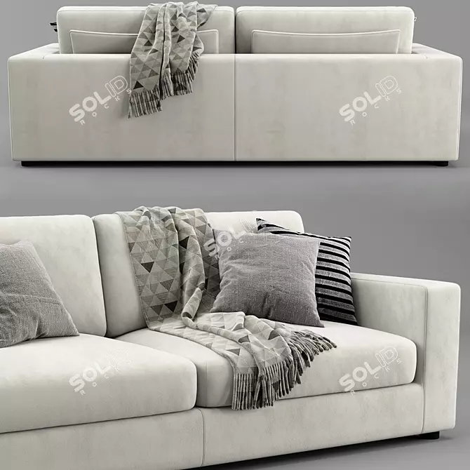 Modern Hiro 2 Seater Sofa 3D model image 1