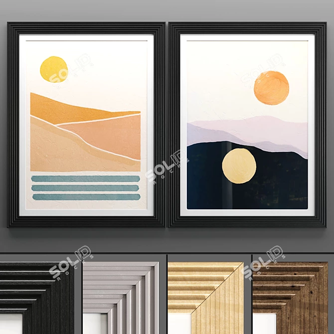 Elegant 50x70 Art Frames 3D model image 1