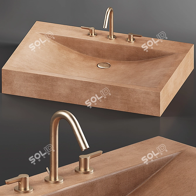 Salvatori Onda Stone Sink 3D model image 1