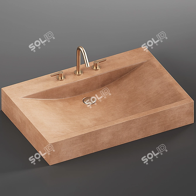 Salvatori Onda Stone Sink 3D model image 2