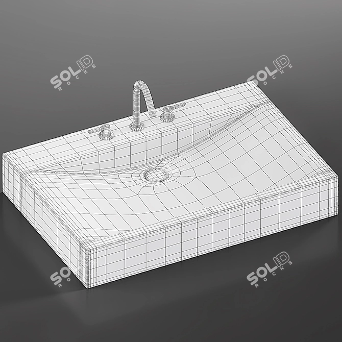 Salvatori Onda Stone Sink 3D model image 3