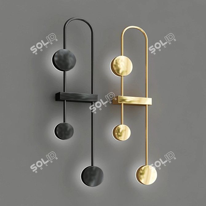 Elegant Gilded Wall Sconce 3D model image 1