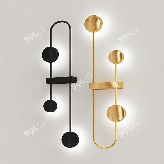 Elegant Gilded Wall Sconce 3D model image 2