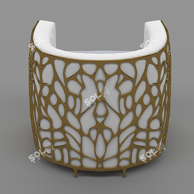 Luxury Golden Frame Armchair 3D model image 3