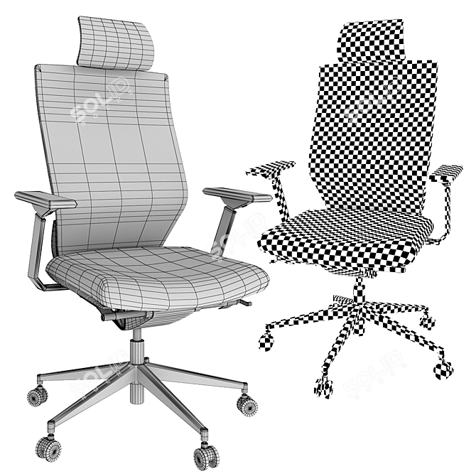 Ergonomic Office Chair 3D Model 3D model image 3