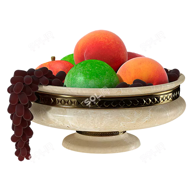 Fresh and Vibrant Fruit Bowl 3D model image 1