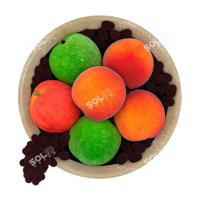 Fresh and Vibrant Fruit Bowl 3D model image 3