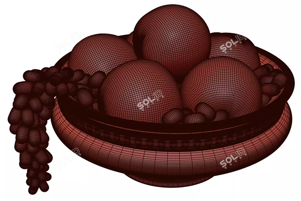 Fresh and Vibrant Fruit Bowl 3D model image 4