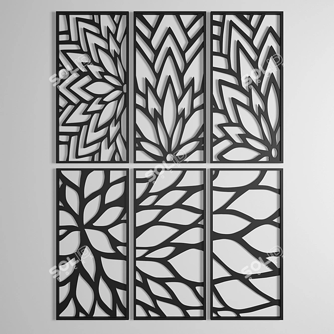 3D Panel Textured Wall Art 3D model image 1