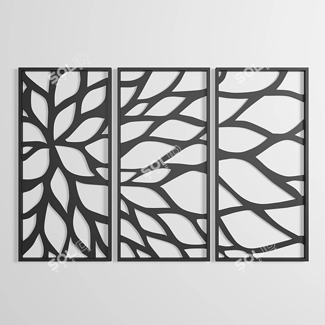 3D Panel Textured Wall Art 3D model image 3