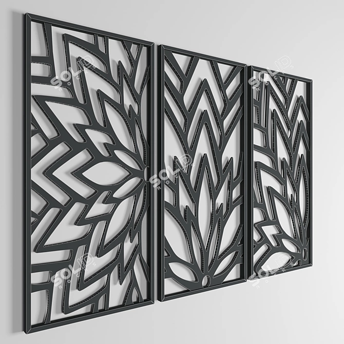 3D Panel Textured Wall Art 3D model image 4