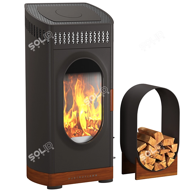 Woody Xtra: Rustic Cast Iron Fireplace 3D model image 2