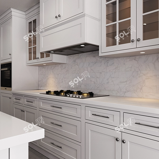 Modern Kitchen Set: 3Dmax Modeling 3D model image 2