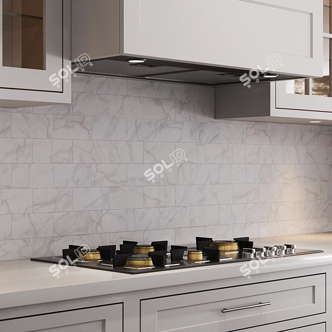 Modern Kitchen Set: 3Dmax Modeling 3D model image 3