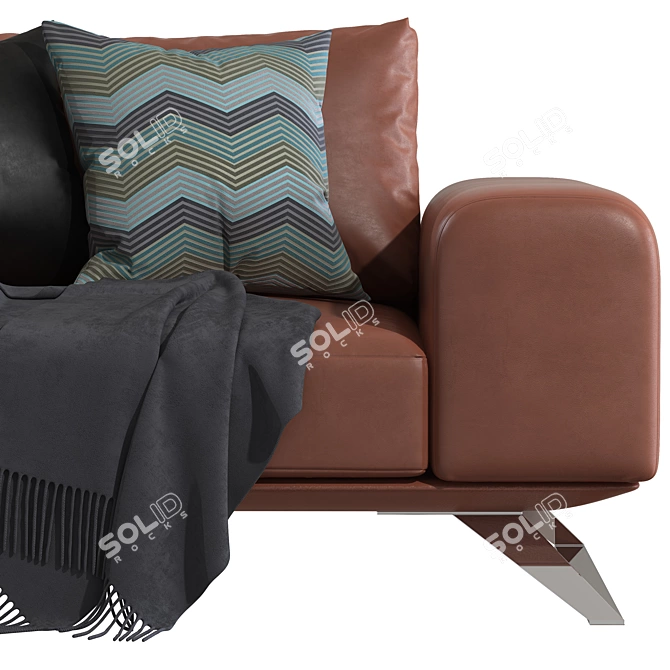 Aniston Armchair: Modern Design with Steel Legs 3D model image 3