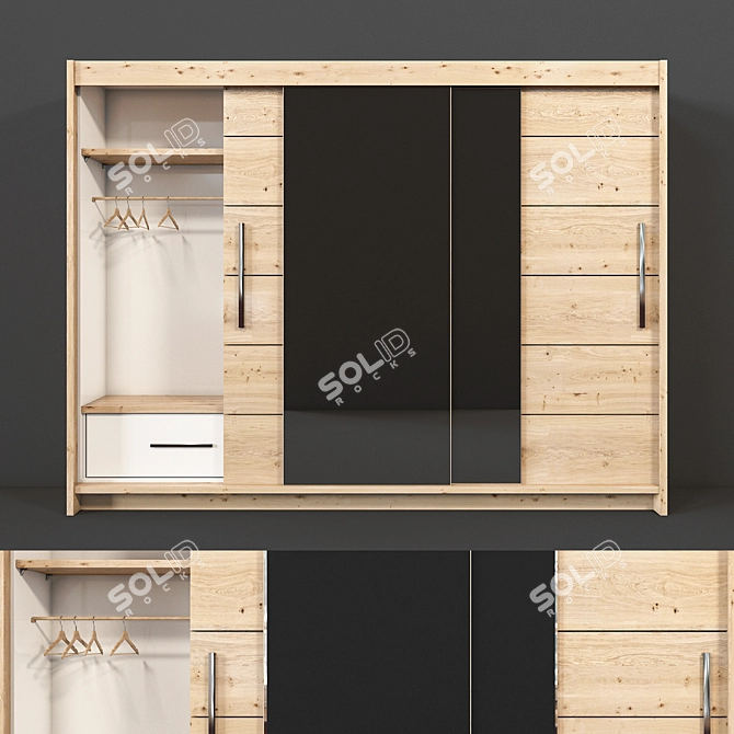 Versatile Wardrobe 01: Sleek & Stylish 3D model image 1