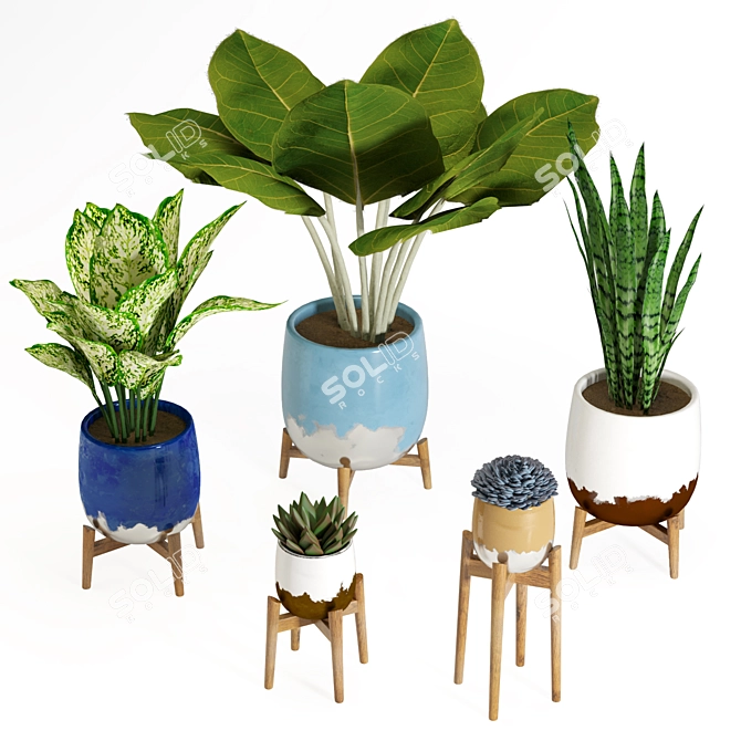 Botanical Bliss: ESi 01 Decorative Plant Collection 3D model image 2