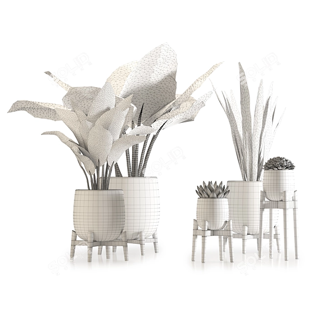 Botanical Bliss: ESi 01 Decorative Plant Collection 3D model image 4